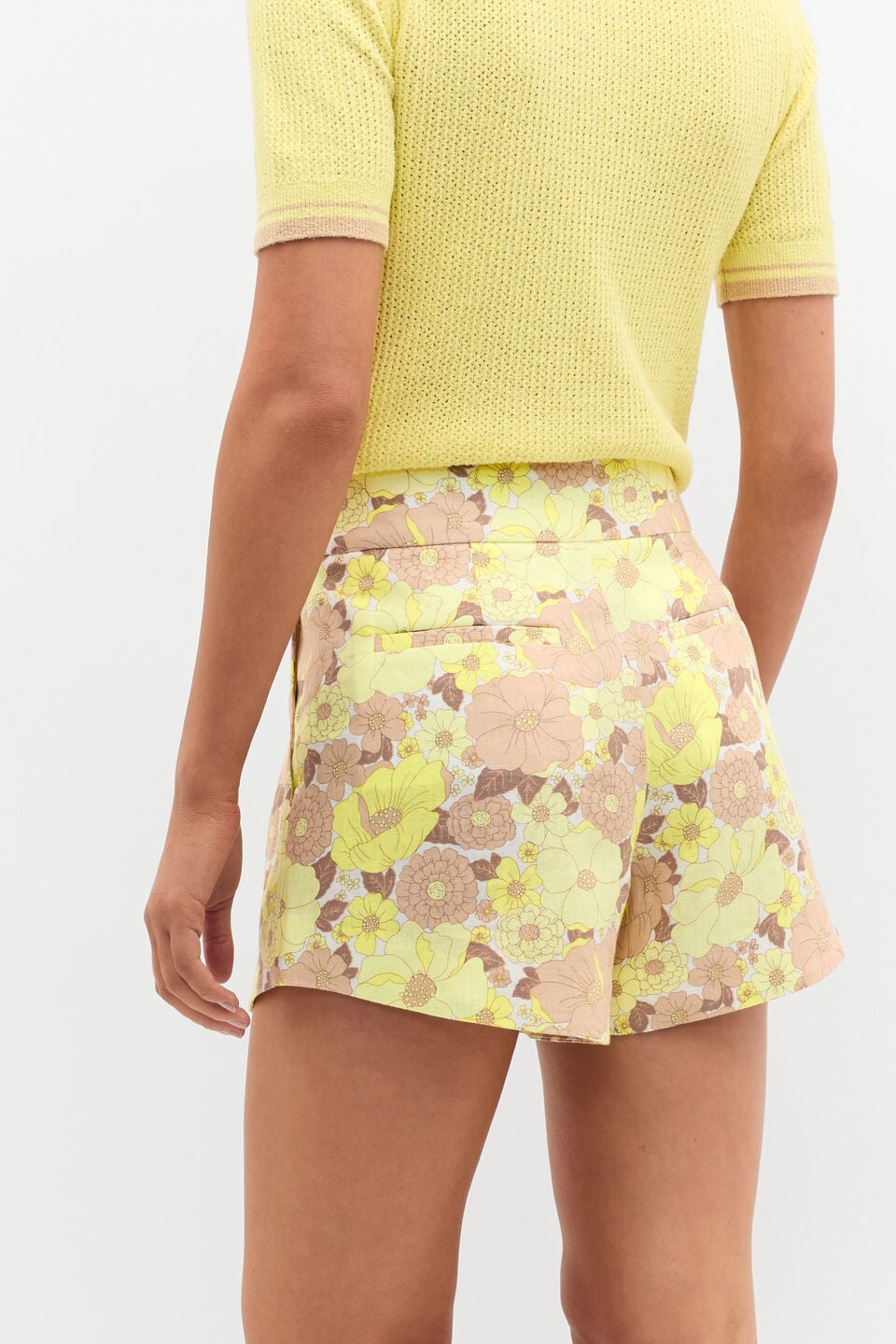 Linen Vintage Floral Short  Vintage Floral