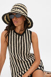 Two Tone Wide Brim Hat  Black  hi-res