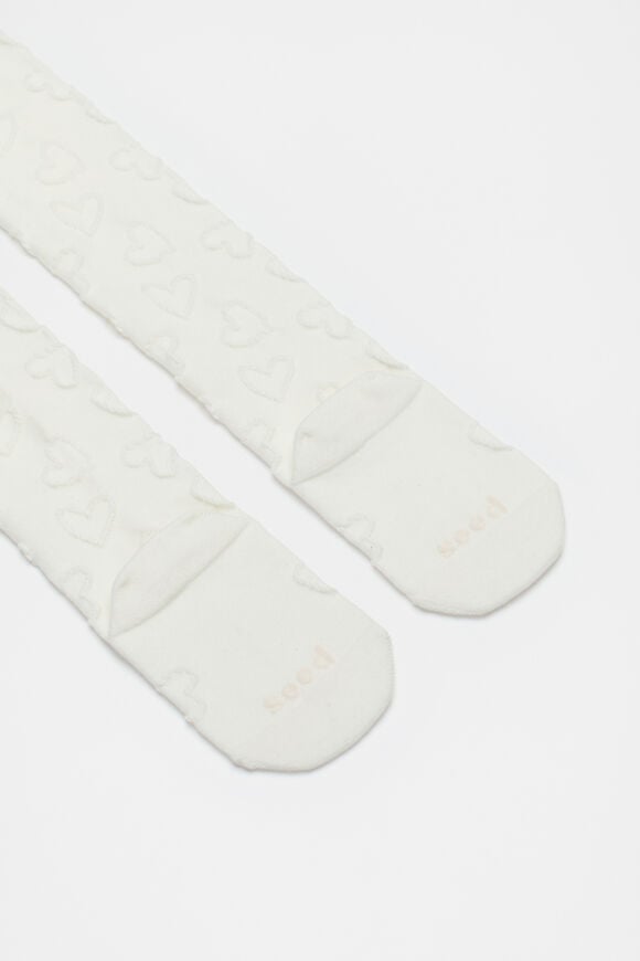 Heart Jacquard Tights  Vanilla  hi-res