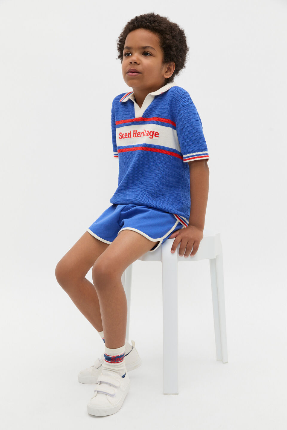 Logo Knit Polo  Azure Blue