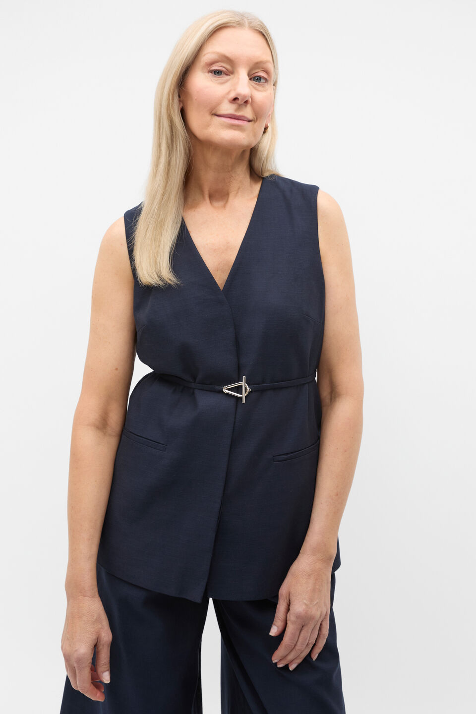 Belted Vest  Twilight Blue