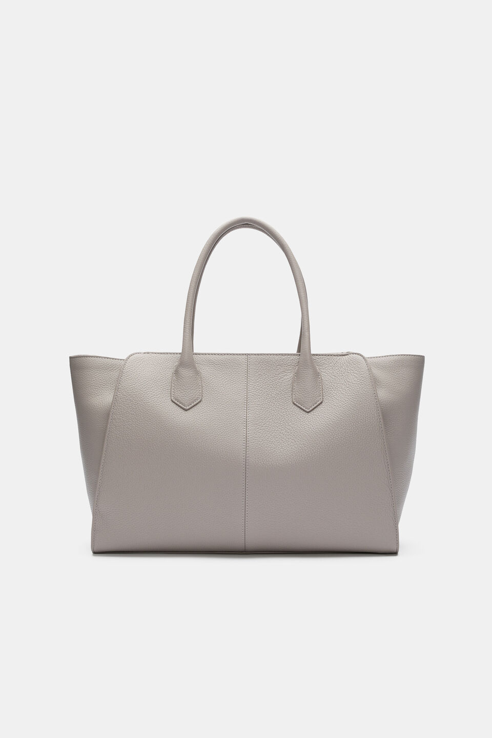 Softly Structured Leather Tote  Pale Slate