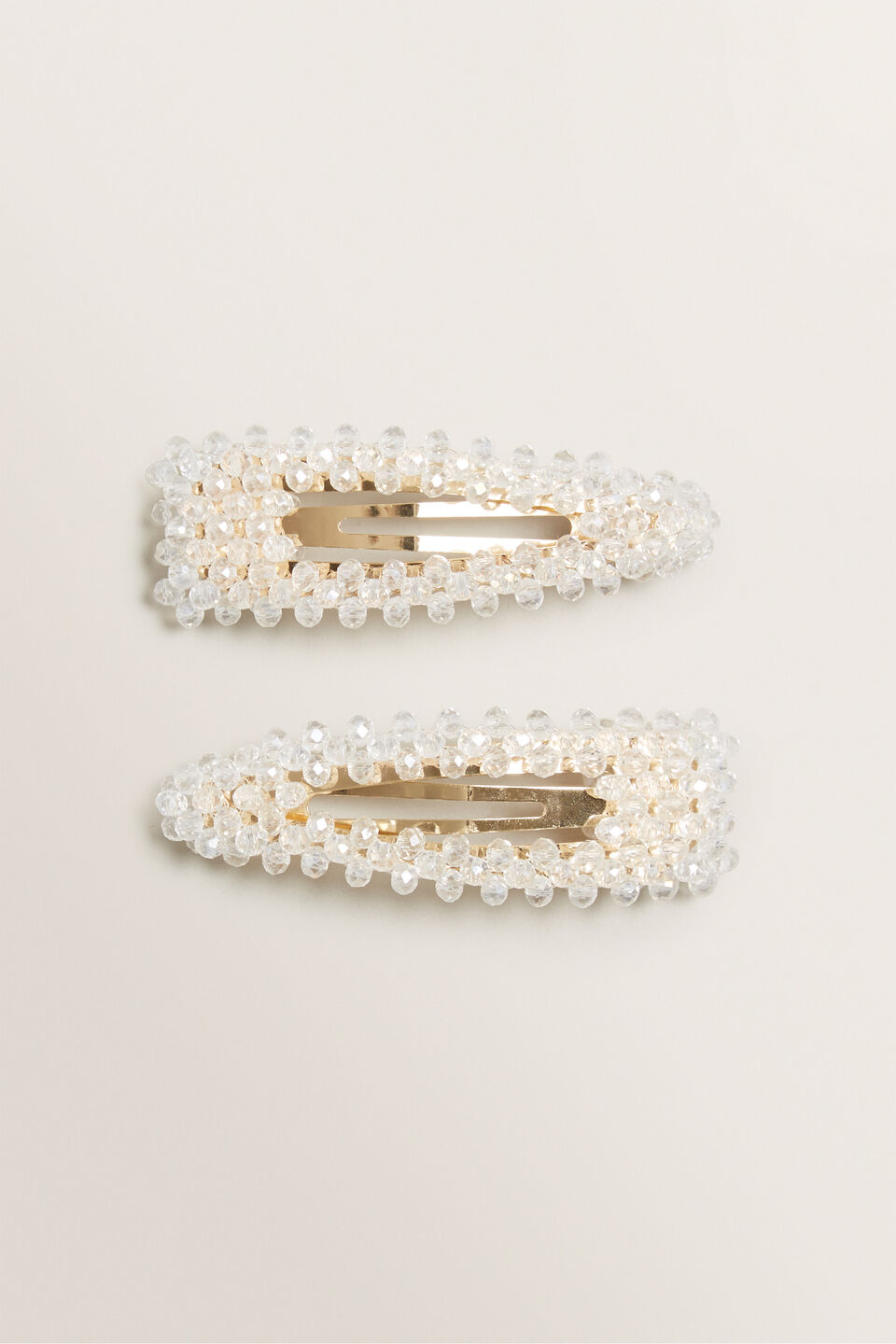 Clear Beaded 2 Pack Clips  