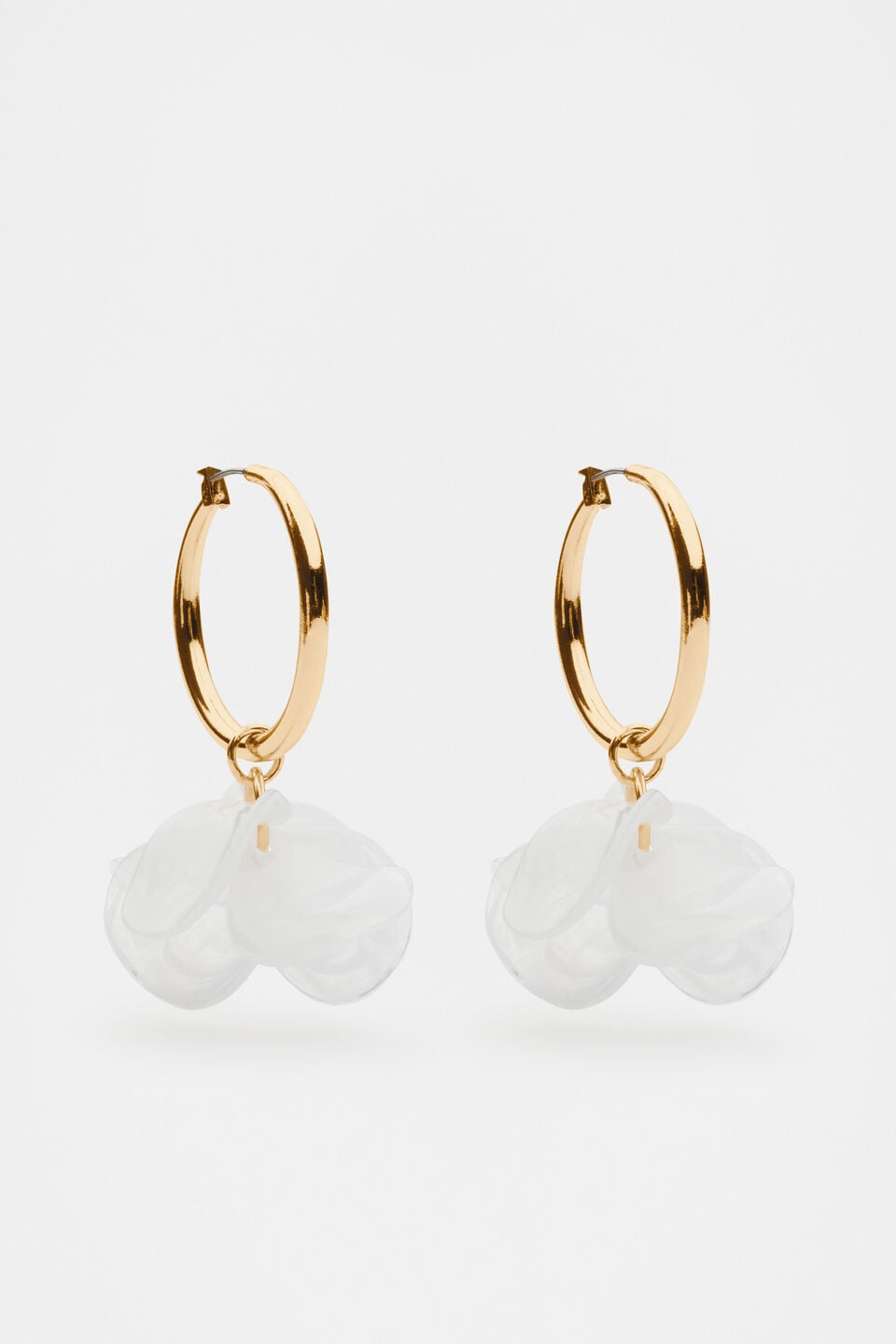 Resin Petal Earring  White