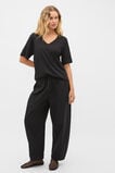 Cotton V Neck Relaxed Tee  Black  hi-res
