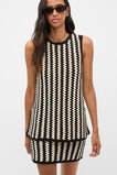 Linear Crochet Tunic Top  Cream Black  hi-res