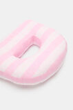 Pink Stripe Initial Cushion  D  hi-res
