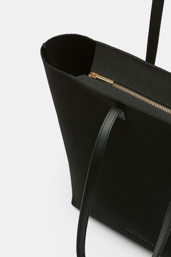 Knitted Carry All Tote  Black  hi-res