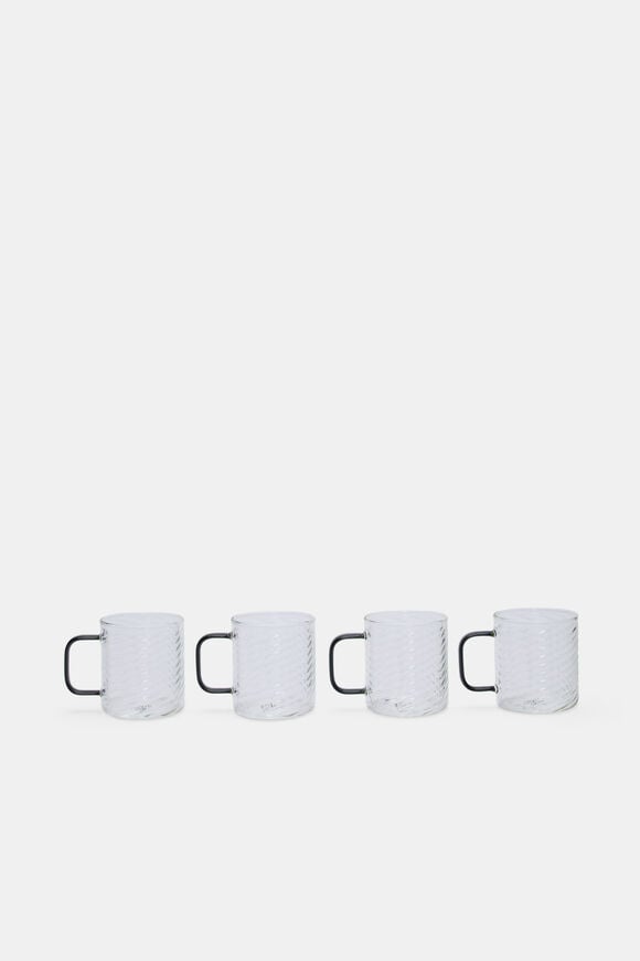 Aurora Glass Mug Set of 4  Slate  hi-res