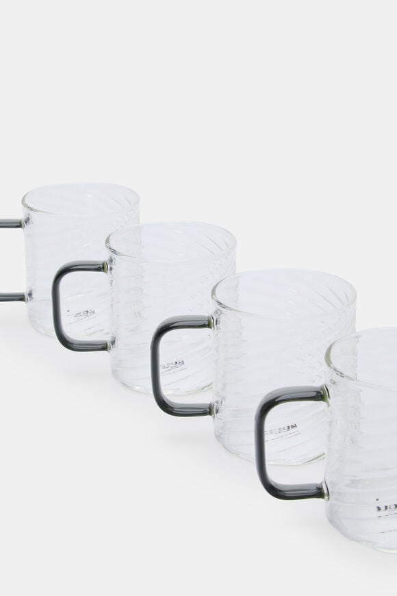 Aurora Glass Mug Set of 4  Slate  hi-res