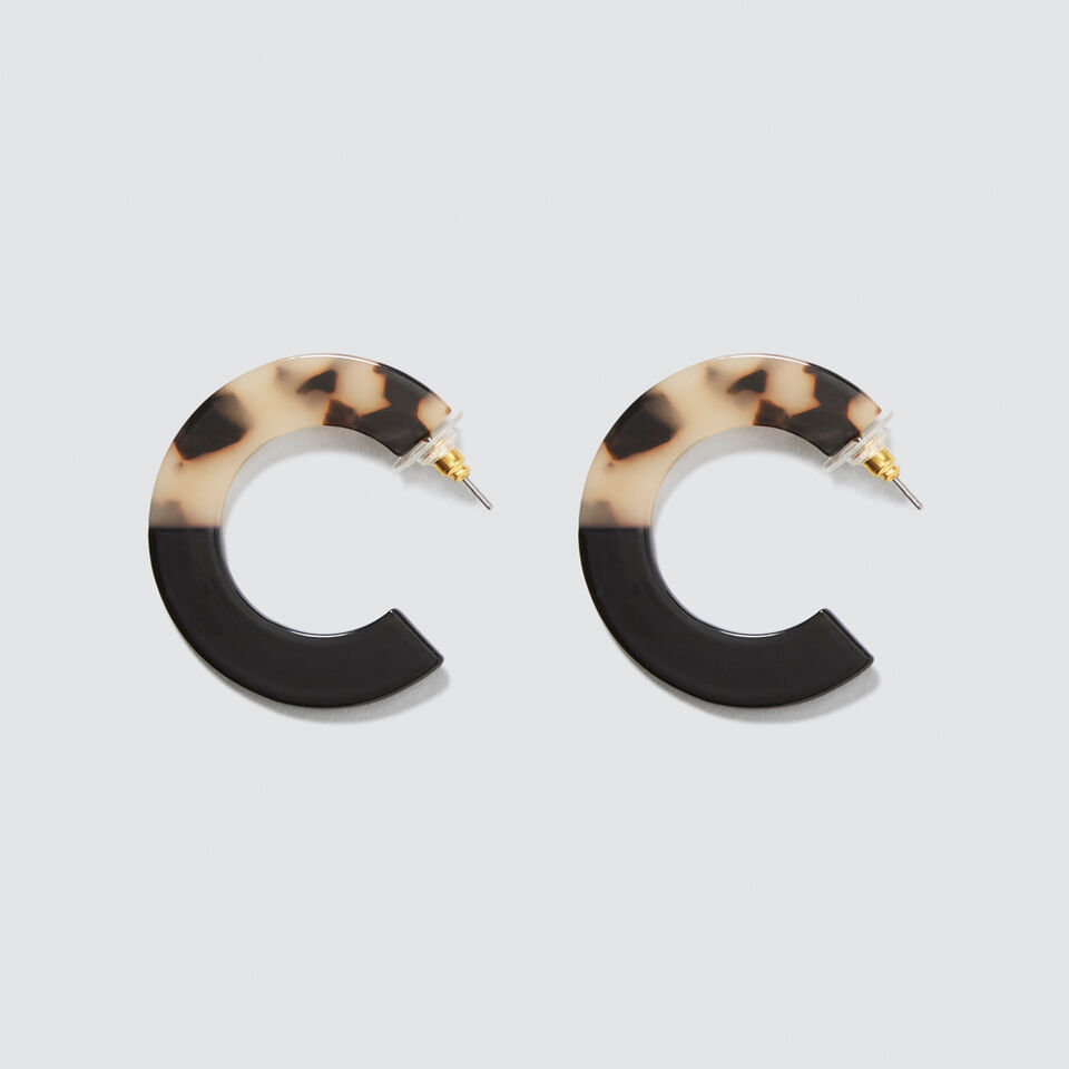 Two Tone Tort Hoops  