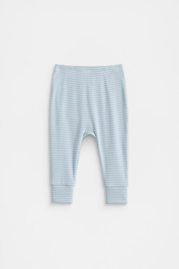 Core Rib Logo Legging  Blue Stripe  hi-res