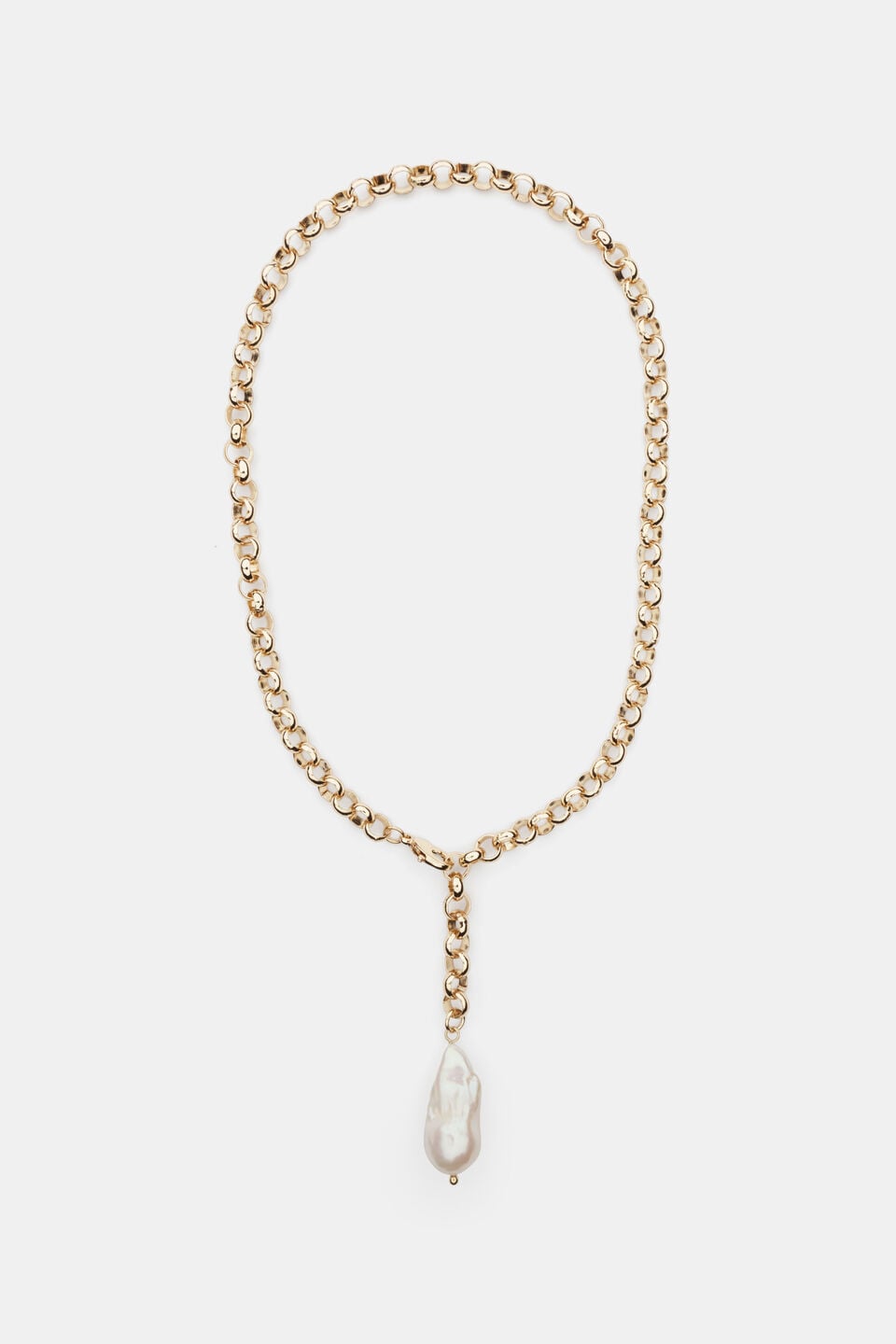 Pearl Drop Pendant Necklace  Gold