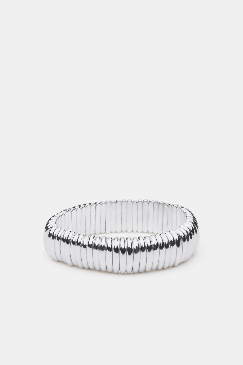 Metal Stretch Bead Bracelet  Silver