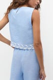Motif Trim Shell Top  Cornflower Blue Crossdye  hi-res