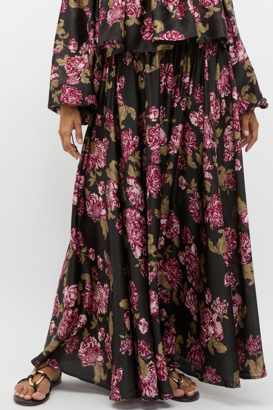 Silk Floral Skirt  Floral Multi