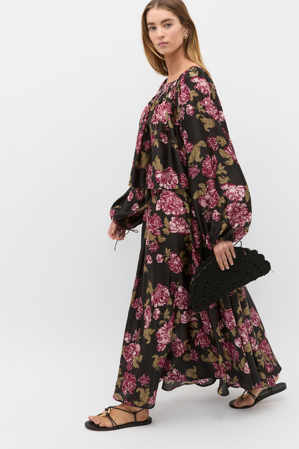 Silk Floral Skirt  Floral Multi