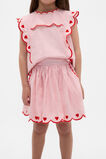 Scallop Stripe Skirt  Strawberry Red  hi-res