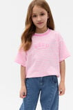 Core Stripe Logo Tee  Candy Pink  hi-res