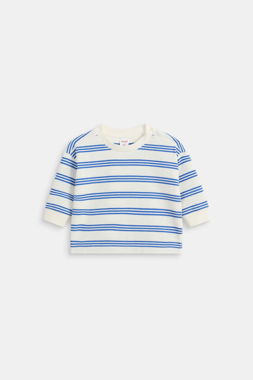 Textured Stripe Sweat  Electric Blue Stripe