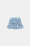 Chambray Heart Bucket Hat  Light Wash  hi-res