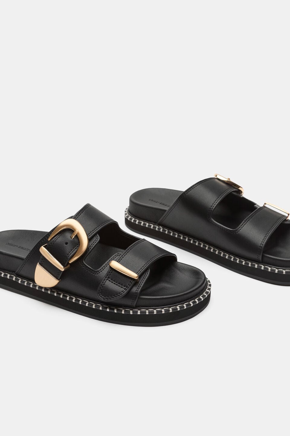 Sienna Buckle Slide  Black