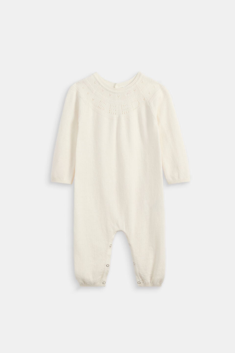 Pointelle Knit Jumpsuit  Classic Cream