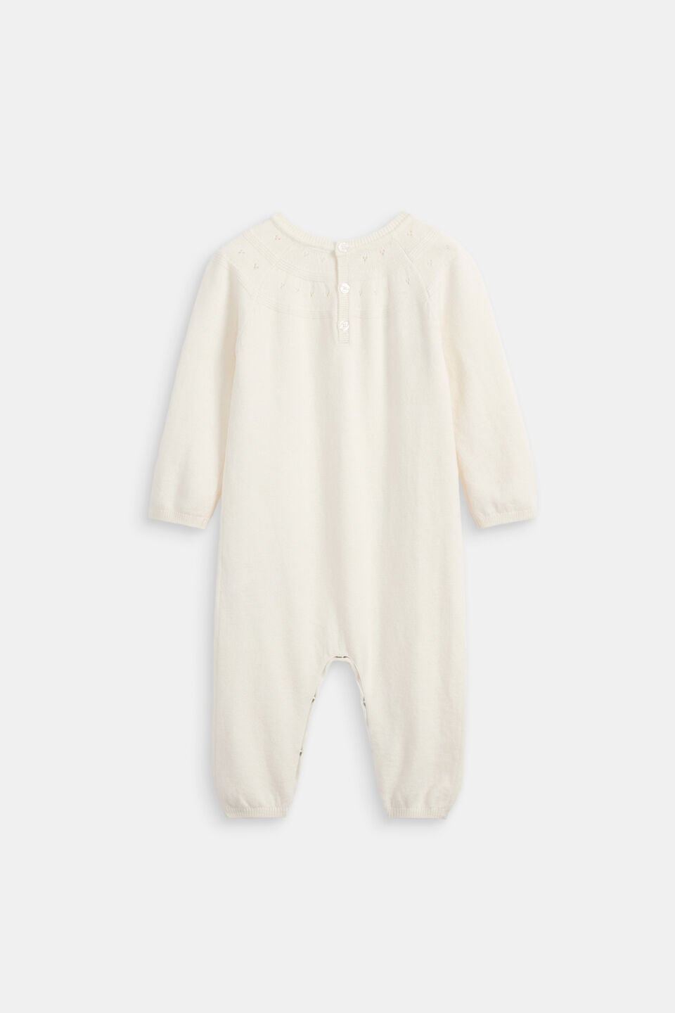 Pointelle Knit Jumpsuit  Classic Cream