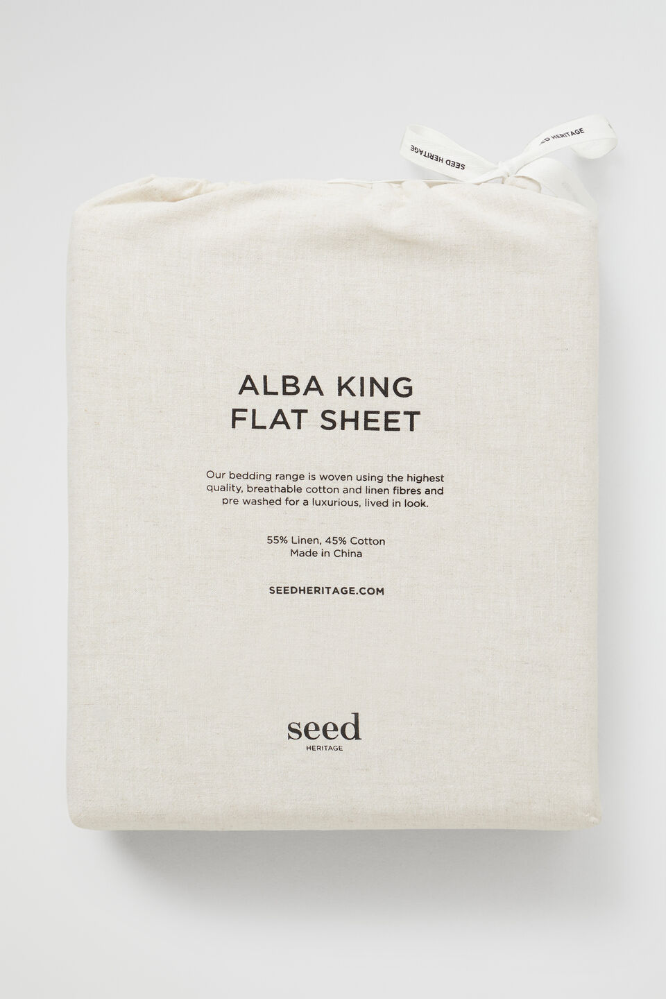 Alba Queen Flat Sheet  Flax Cross Dye