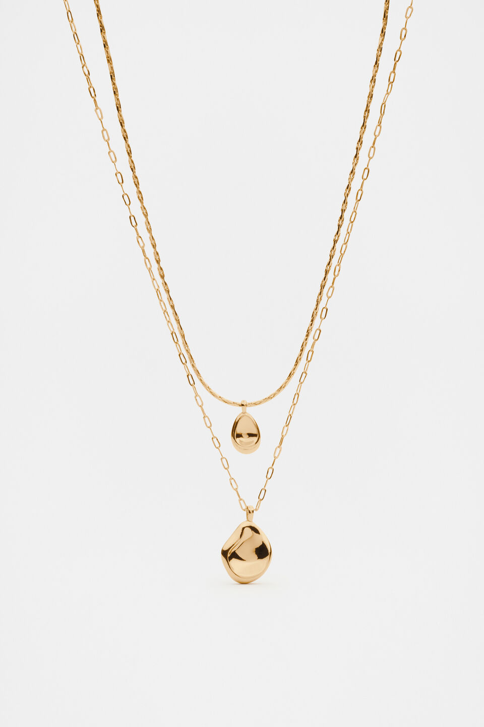 Molten Layered Necklace  Gold