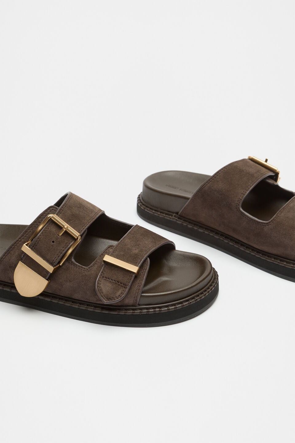 Sasha Trim Slide  Chocolate Suede