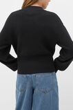 Zip Through Knit Cardigan  Black  hi-res
