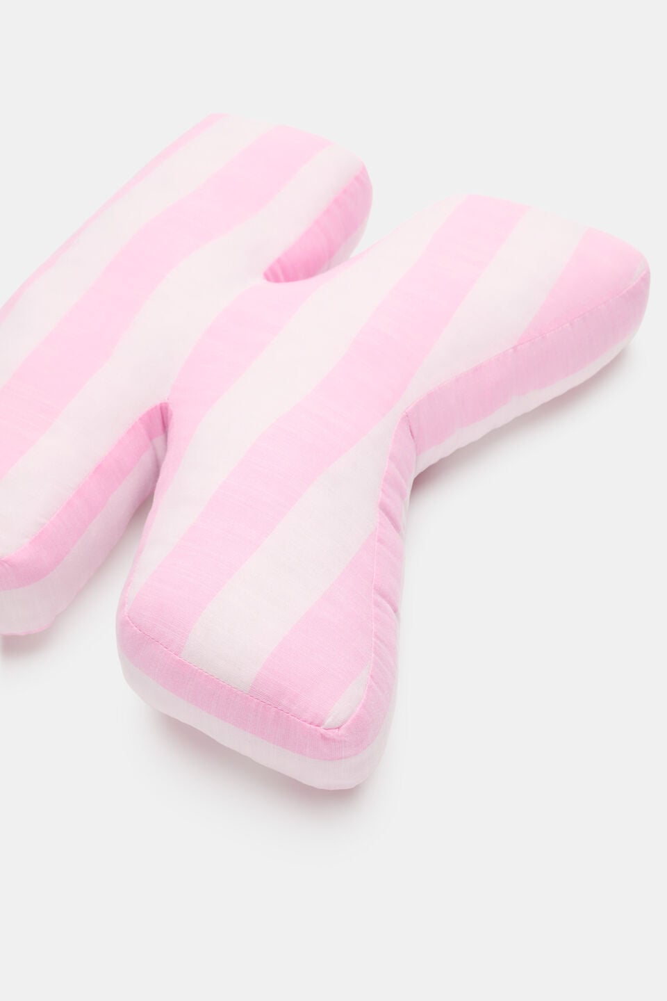 Pink Stripe Initial Cushion  K