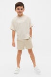Core Stripe Logo Tee  Cool Stone  hi-res