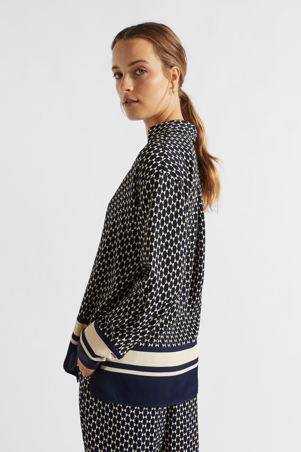 Diamond Geo Blouse  Midnight Sky Geo