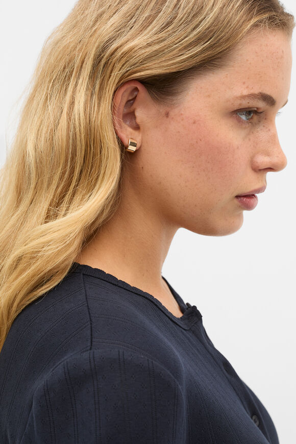 Mini Rectangle Stud  Gold  hi-res