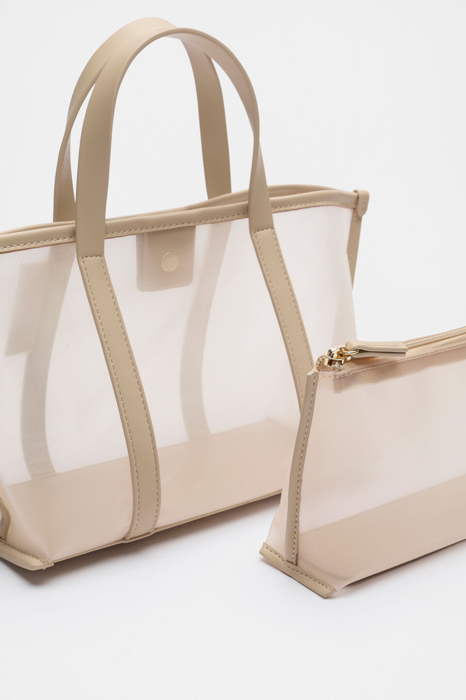 Mesh Mini Tote  Iced Latte
