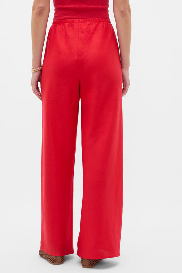 Core Linen Easy Wide Leg Pant  Chilli Red  hi-res