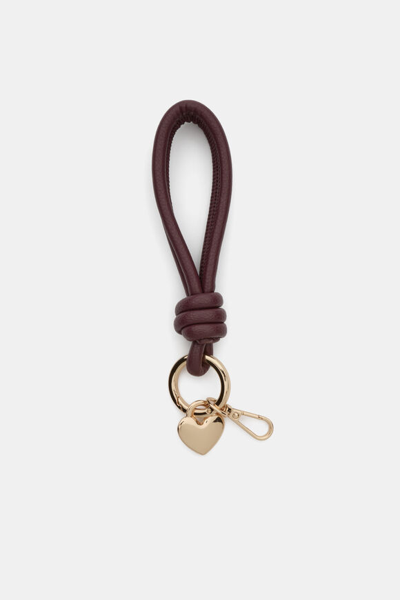 Loop Heart Keyring  Plum Red  hi-res