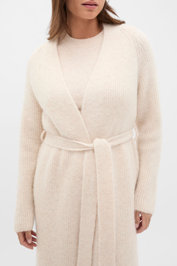 Luxe Fluffy Long Cardigan  Vanilla Cream Marle  hi-res