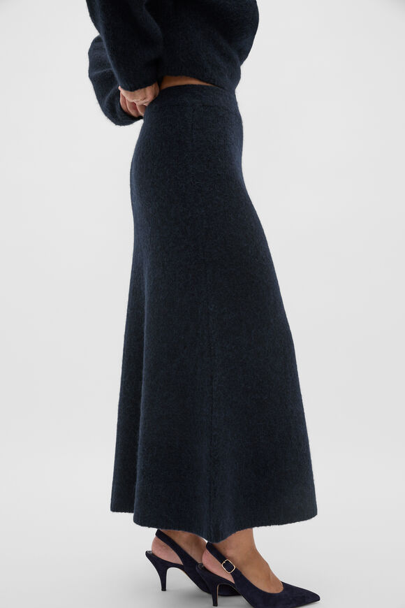 Luxe Fluffy Knit Skirt  Twilight Blue  hi-res