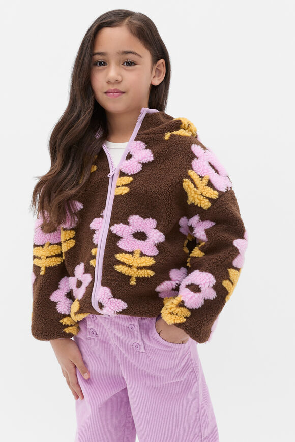 Floral Teddy Jacket  Cacao  hi-res