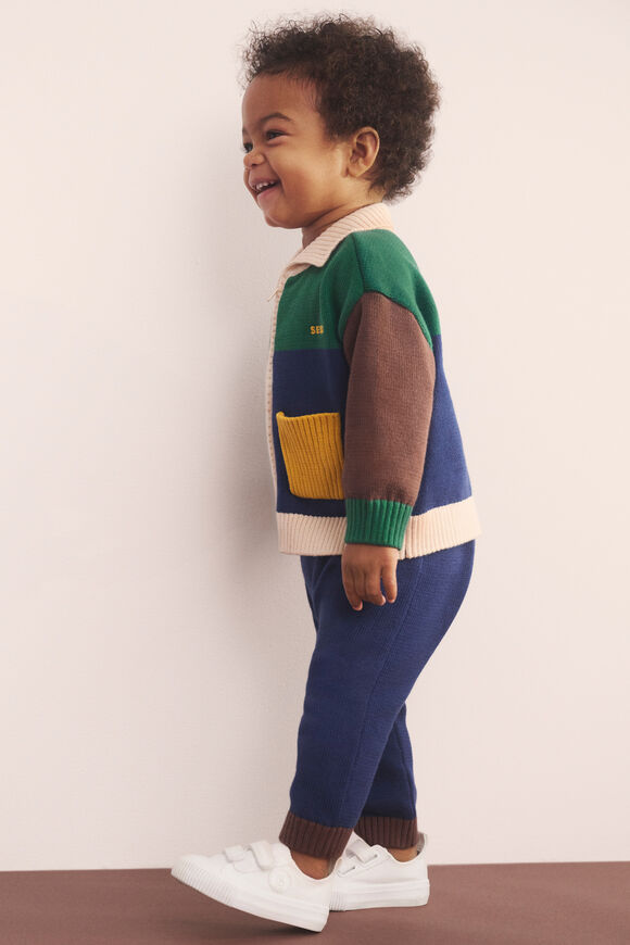 Colourblock Knit Pant  French Navy  hi-res