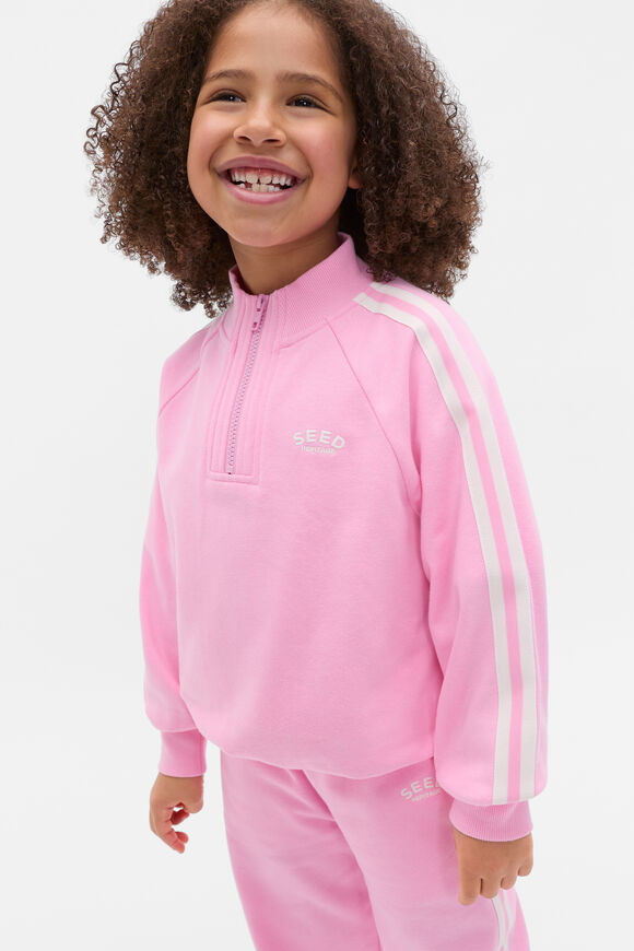 Quarter Zip Logo Sweat  Candy Pink  hi-res
