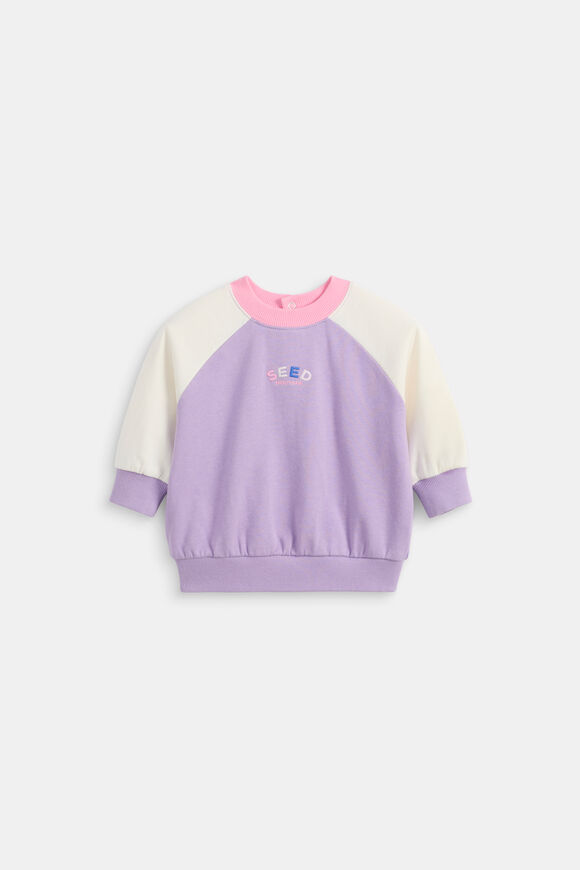 Colourblock Logo Sweat  Lilac  hi-res