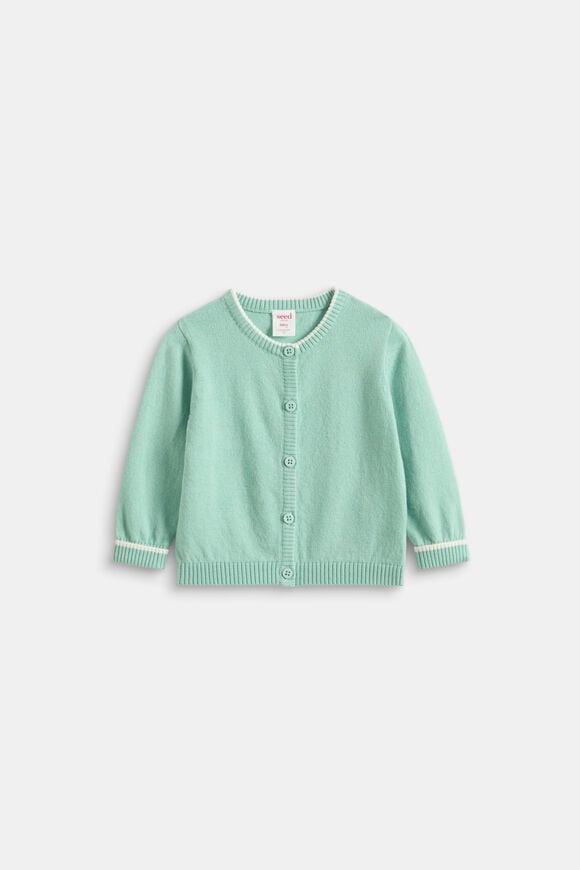 Cuffed Knit Cardigan  Seafoam  hi-res