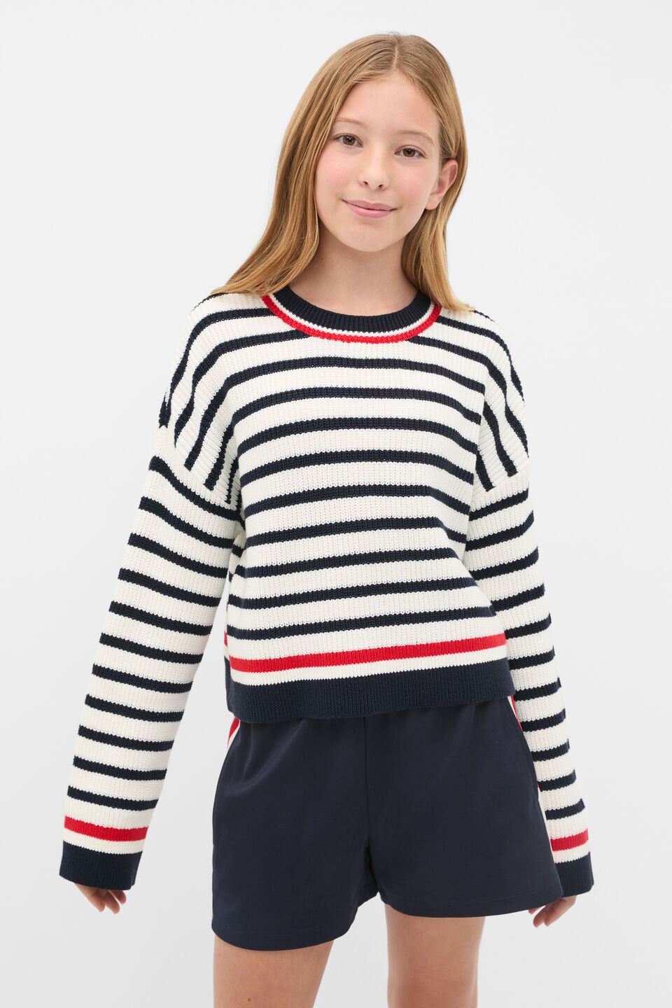 Crop Knit Sweater  Classic Cream