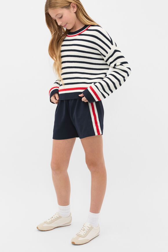 Retro Striped Short  New Navy  hi-res