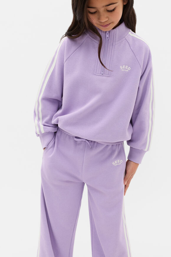 Quarter Zip Logo Sweat  Lilac  hi-res
