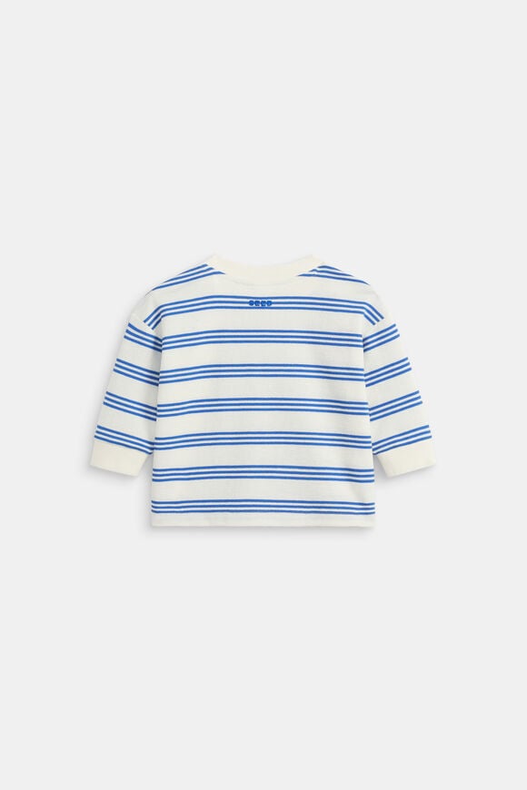 Textured Stripe Sweat  Electric Blue Stripe  hi-res